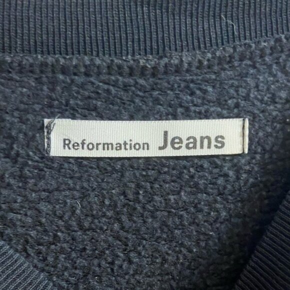 Reformation jeans black cropped sweatshirt crewneck slouchy Small - Picture 5 of 6